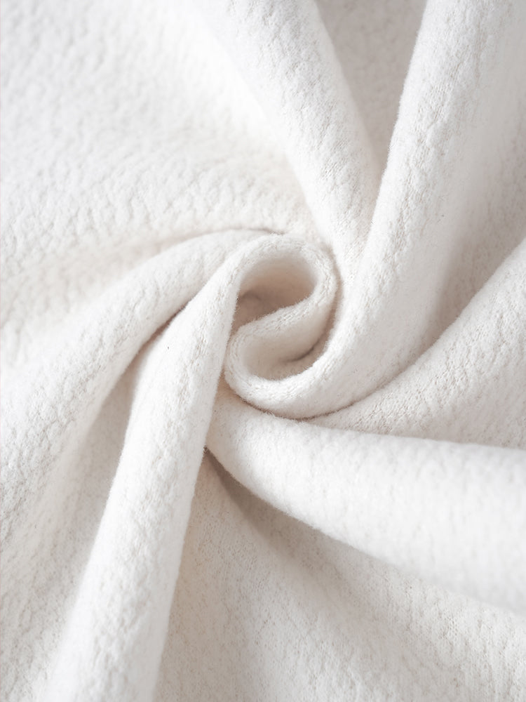 ウール裏フリースハイウエストワイドパンツ