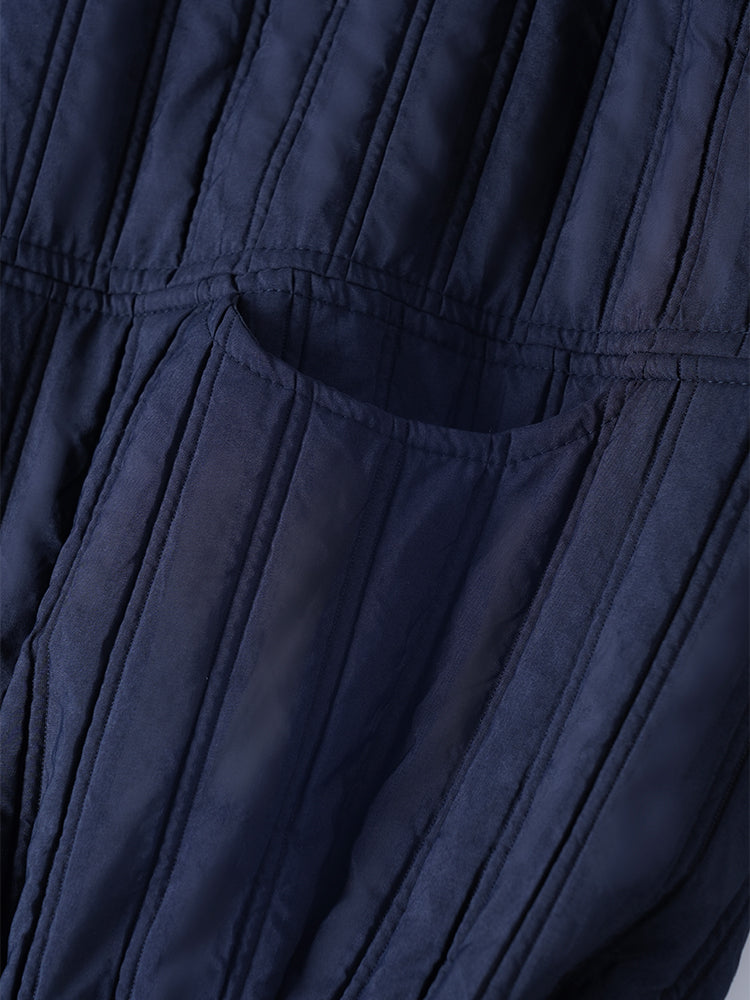 スタンドカラー 綿入りジャケット