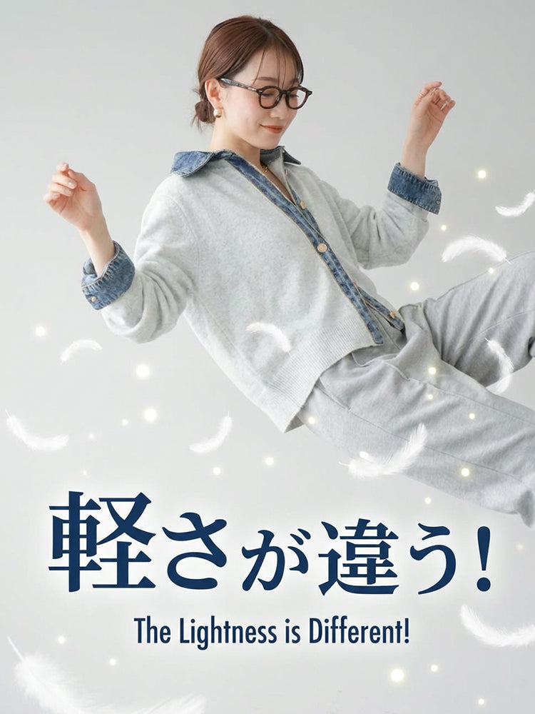 デニムパッチワークカーディガン