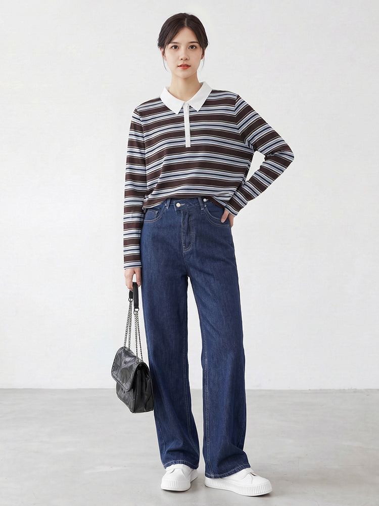 【 タイム限定 さらに20%OFF！！！】斜めボタンワイドデニム｜個性的な斜めデザインでウエストすっきり オールシーズン対応【大きめサイズですので、ワンサイズ下をおすすめします】