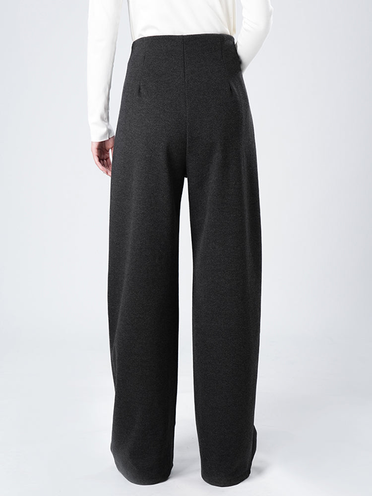 レディース秋冬ハイウエストワイドパンツ