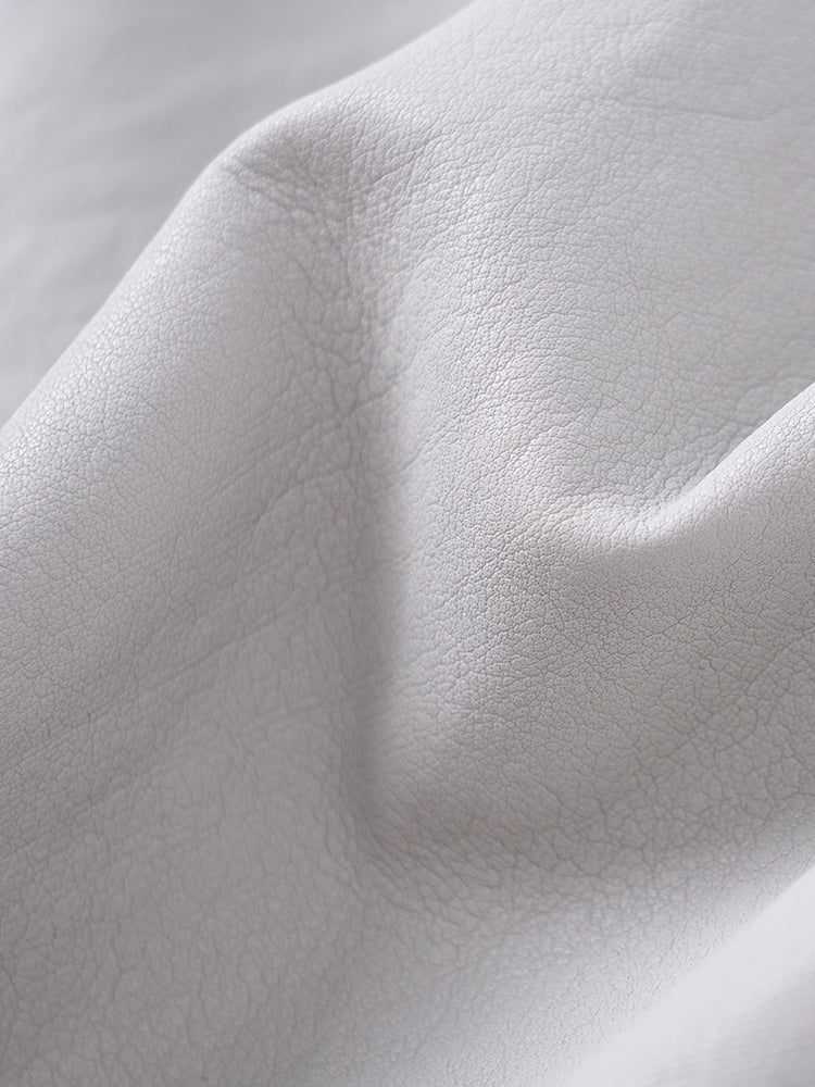 裾ドローストリングレザージャケット