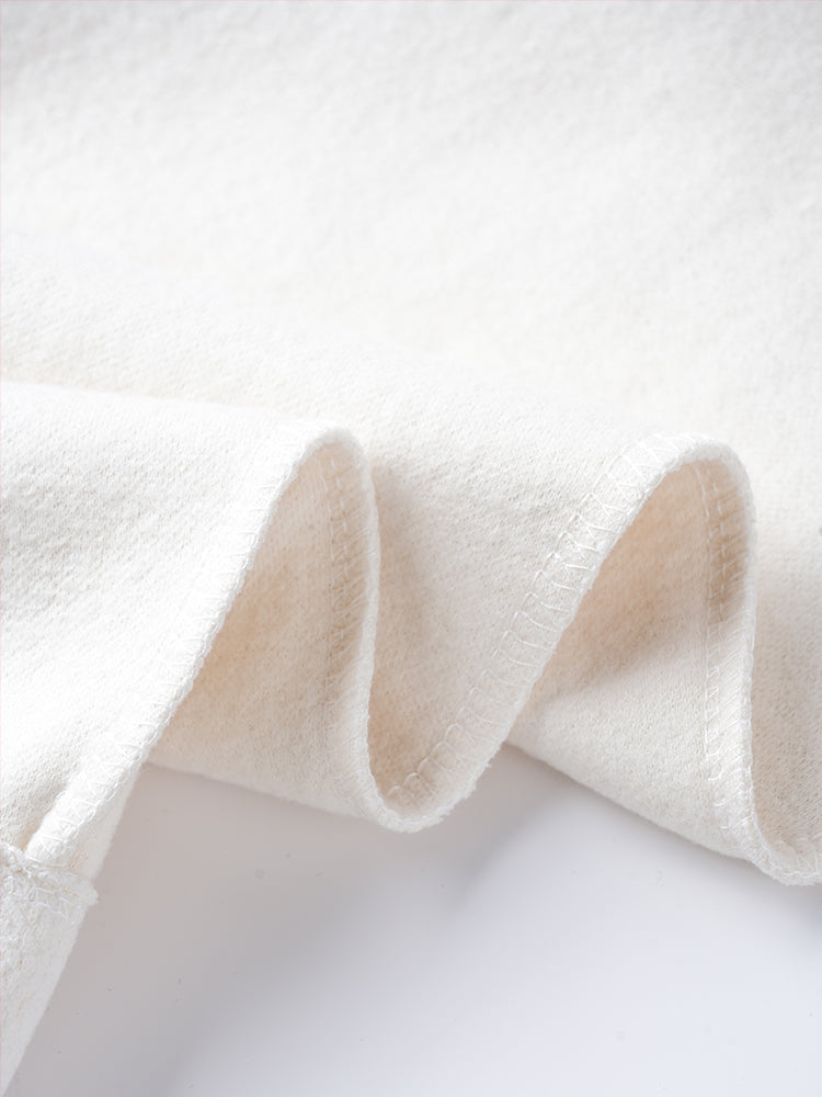 ウール裏フリースハイウエストワイドパンツ