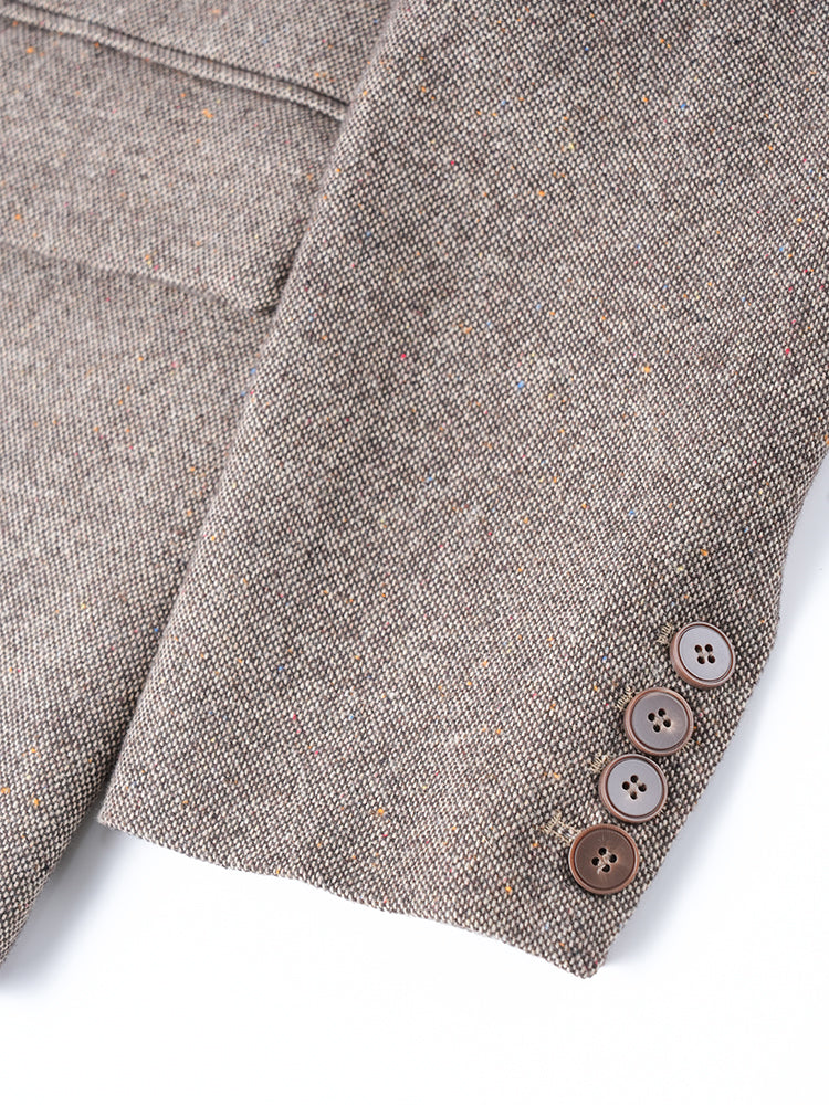 シンプルツイードウールコート