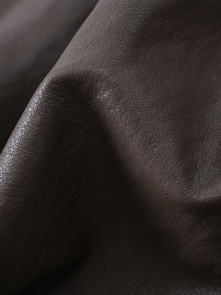 裾ドローストリングレザージャケット