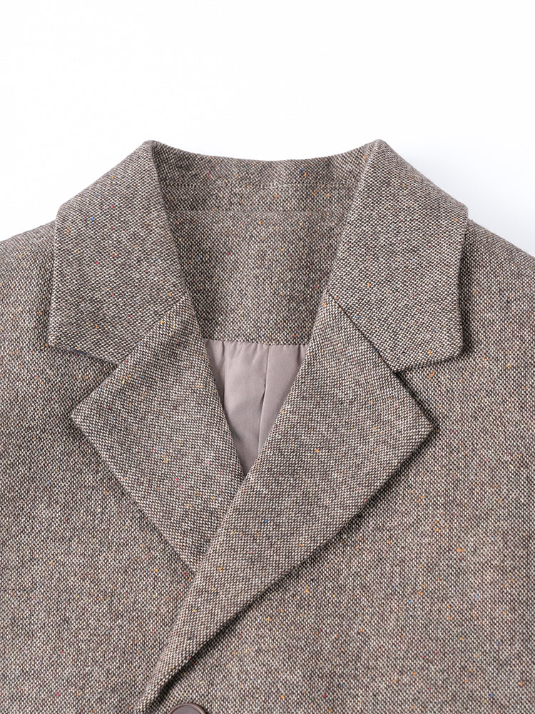 シンプルツイードウールコート