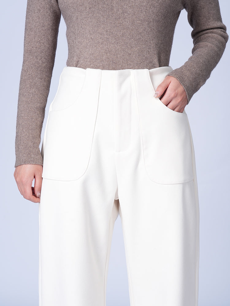 レディース秋冬ハイウエストワイドパンツ