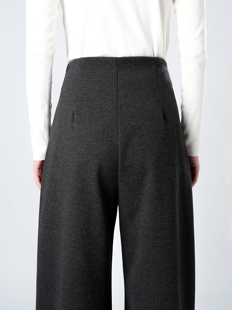 レディース秋冬ハイウエストワイドパンツ