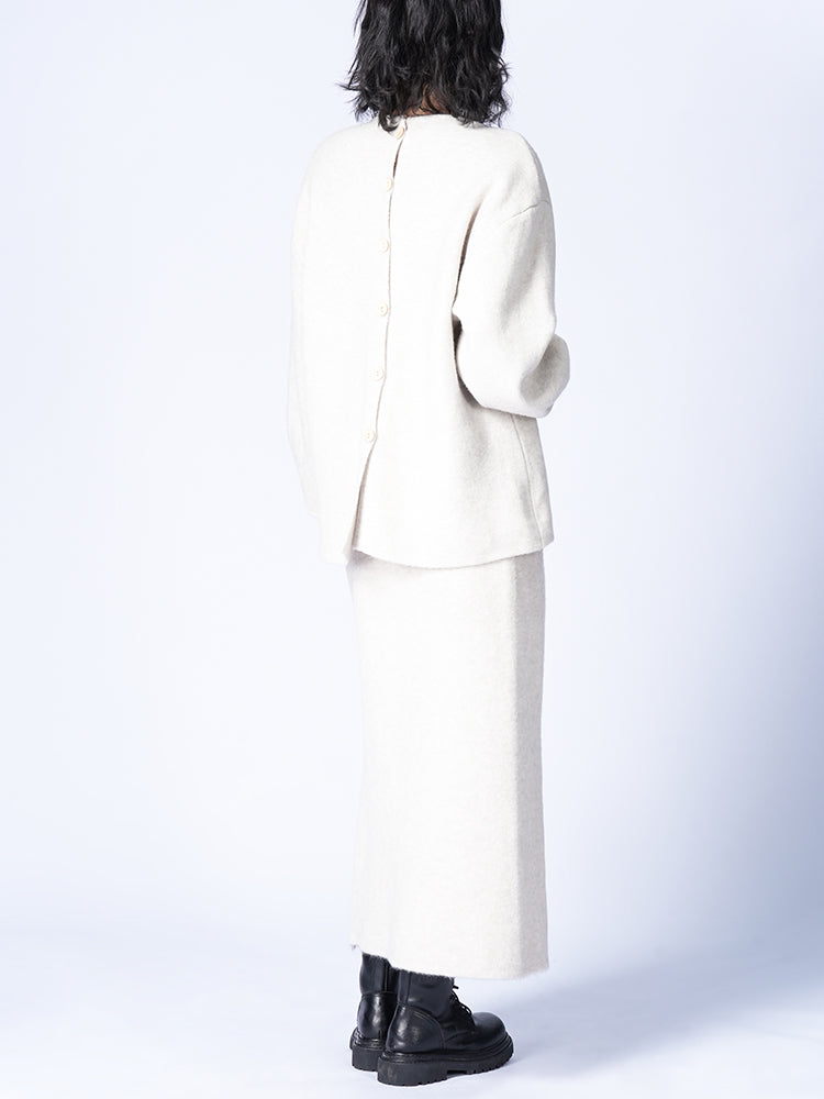 ラウンドネックニットスカートセット