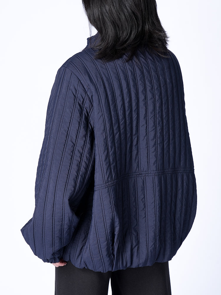 スタンドカラー 綿入りジャケット