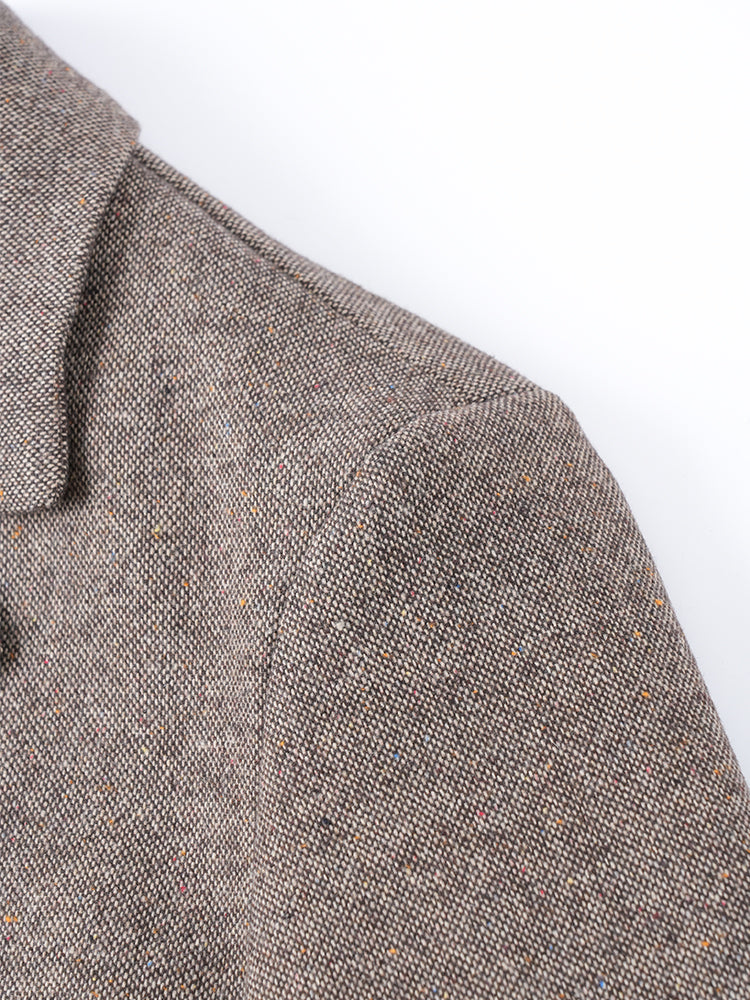 シンプルツイードウールコート