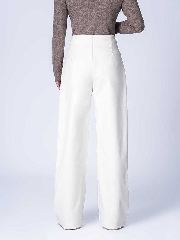 レディース秋冬ハイウエストワイドパンツ