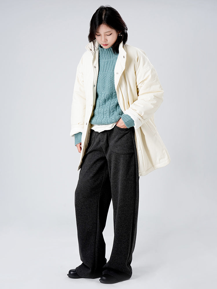 レディース秋冬ハイウエストワイドパンツ