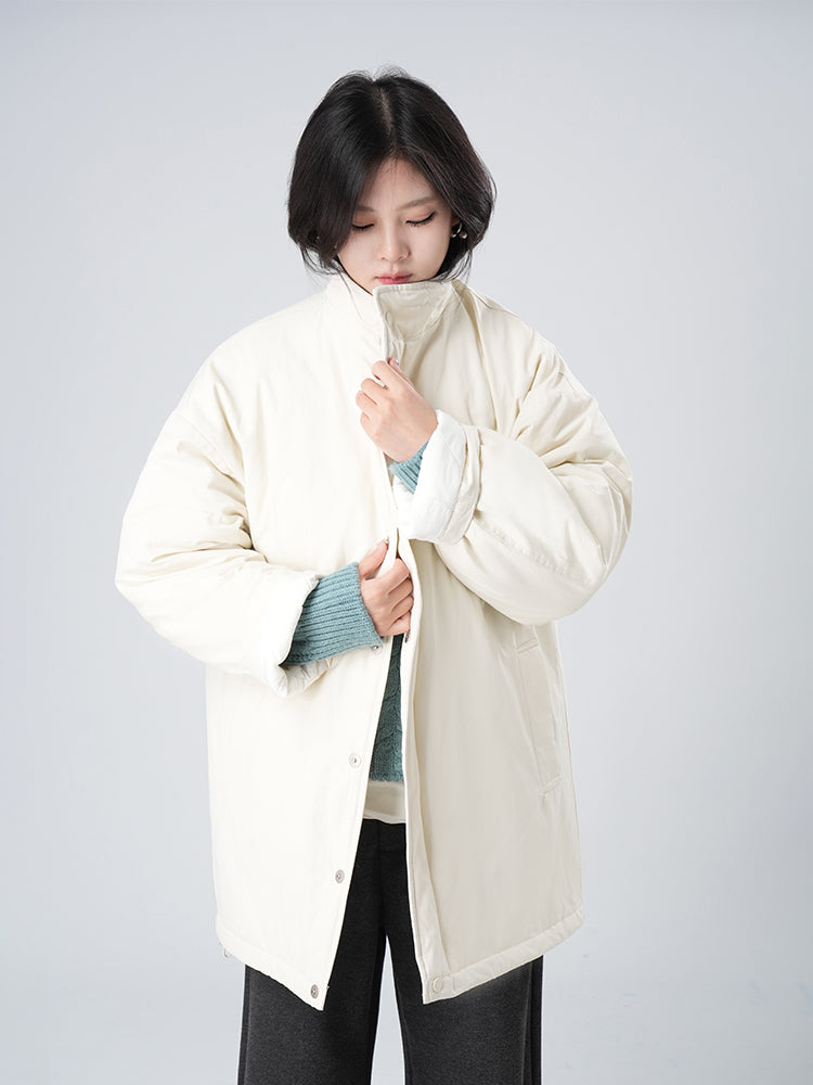 ミニマルデザイン中綿コ一ト
