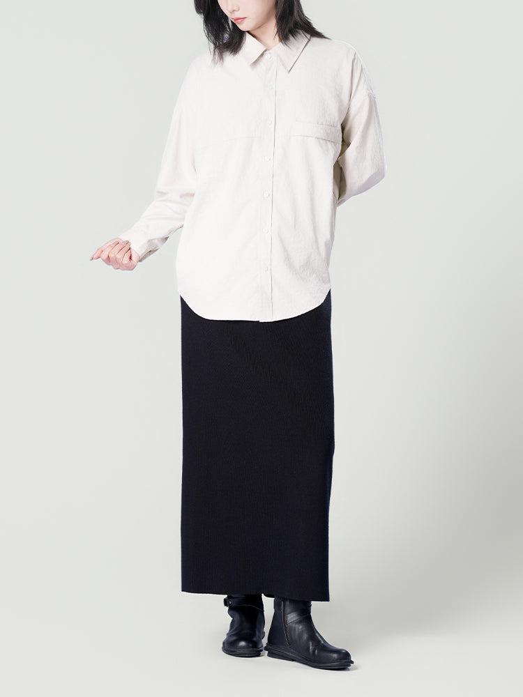 オーバーサイズロングスリーブシャツ