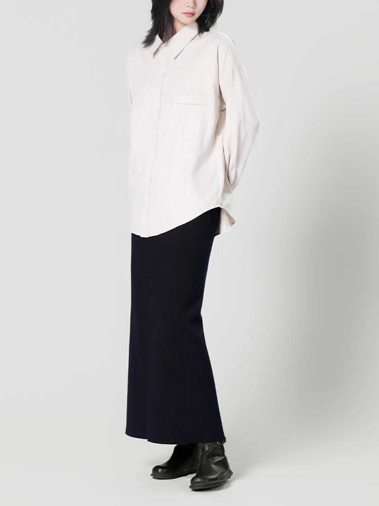 オーバーサイズロングスリーブシャツ