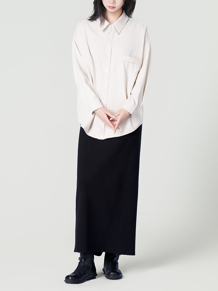 オーバーサイズロングスリーブシャツ