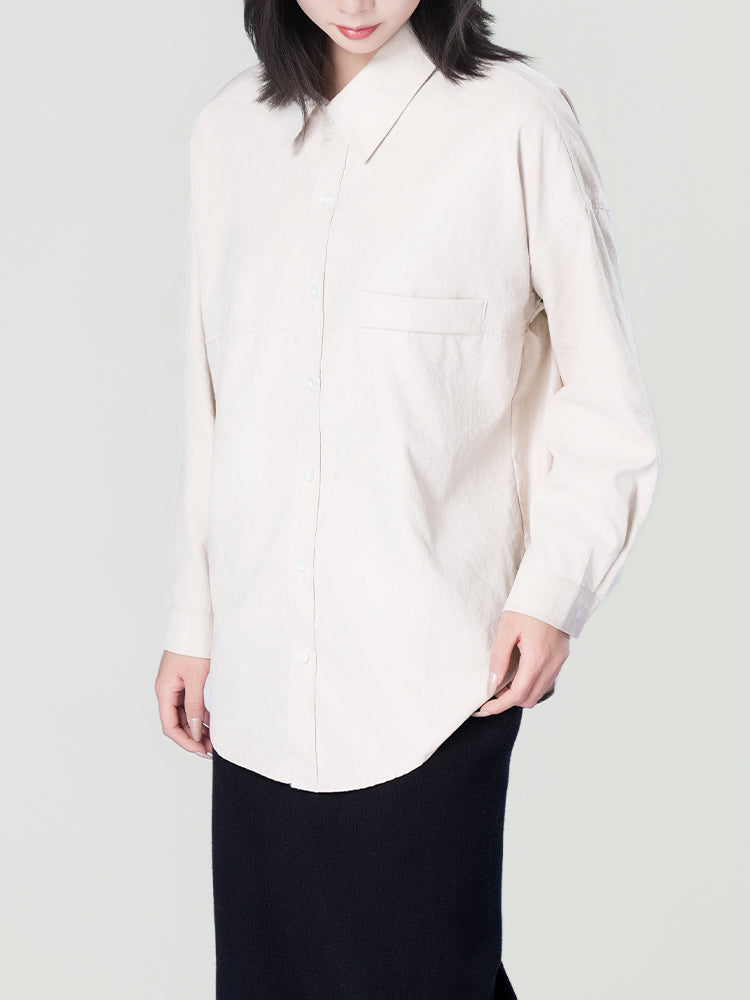 オーバーサイズロングスリーブシャツ