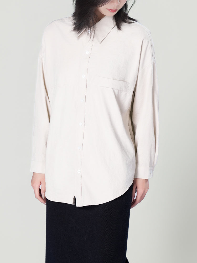 オーバーサイズロングスリーブシャツ