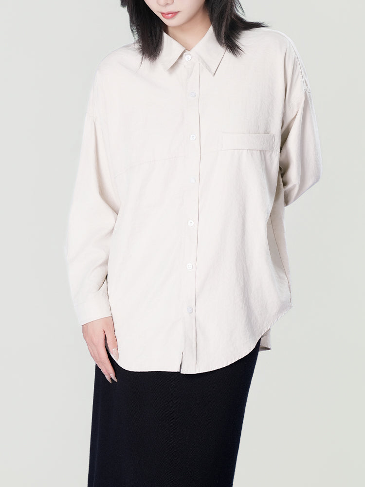 オーバーサイズロングスリーブシャツ