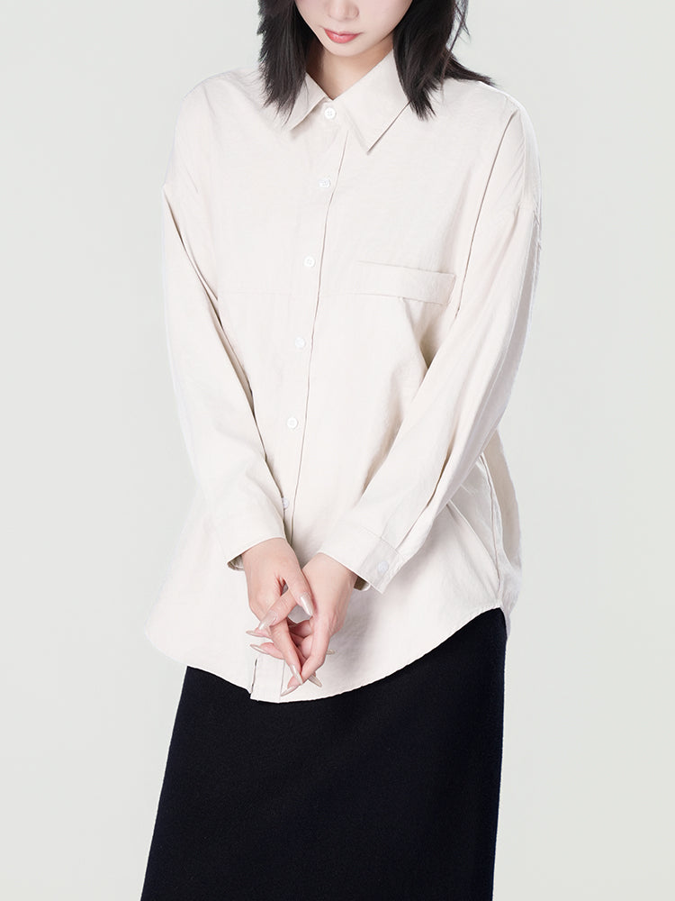 オーバーサイズロングスリーブシャツ