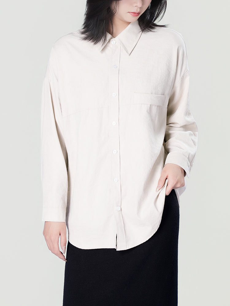 オーバーサイズロングスリーブシャツ