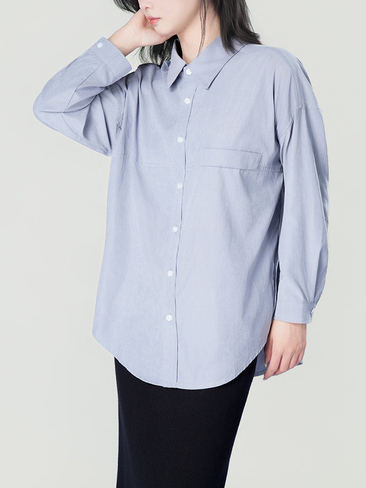 オーバーサイズロングスリーブシャツ