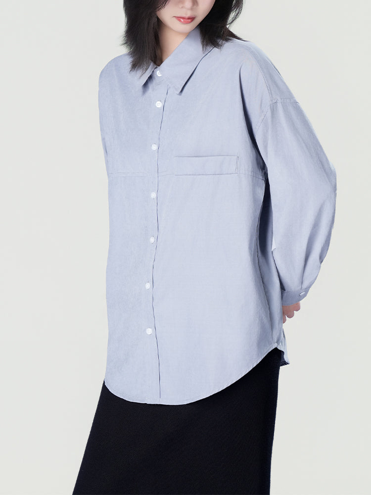オーバーサイズロングスリーブシャツ