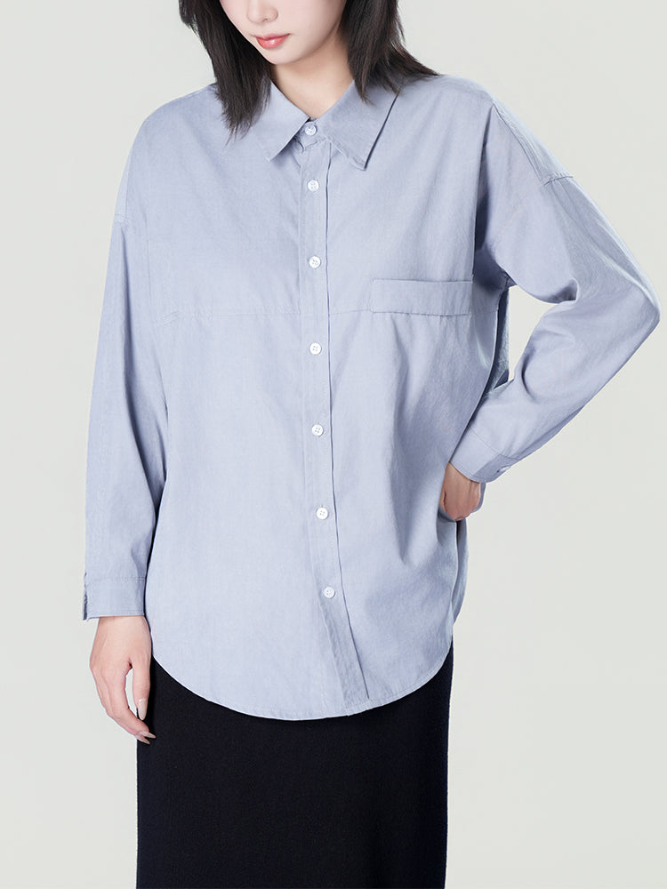 オーバーサイズロングスリーブシャツ