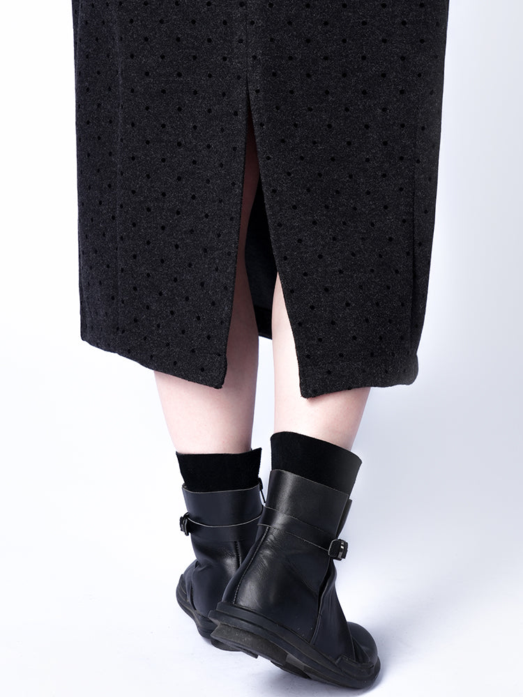 ノースリーブウール生地ワンピース