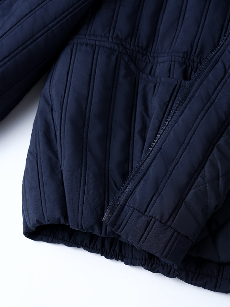 スタンドカラー 綿入りジャケット