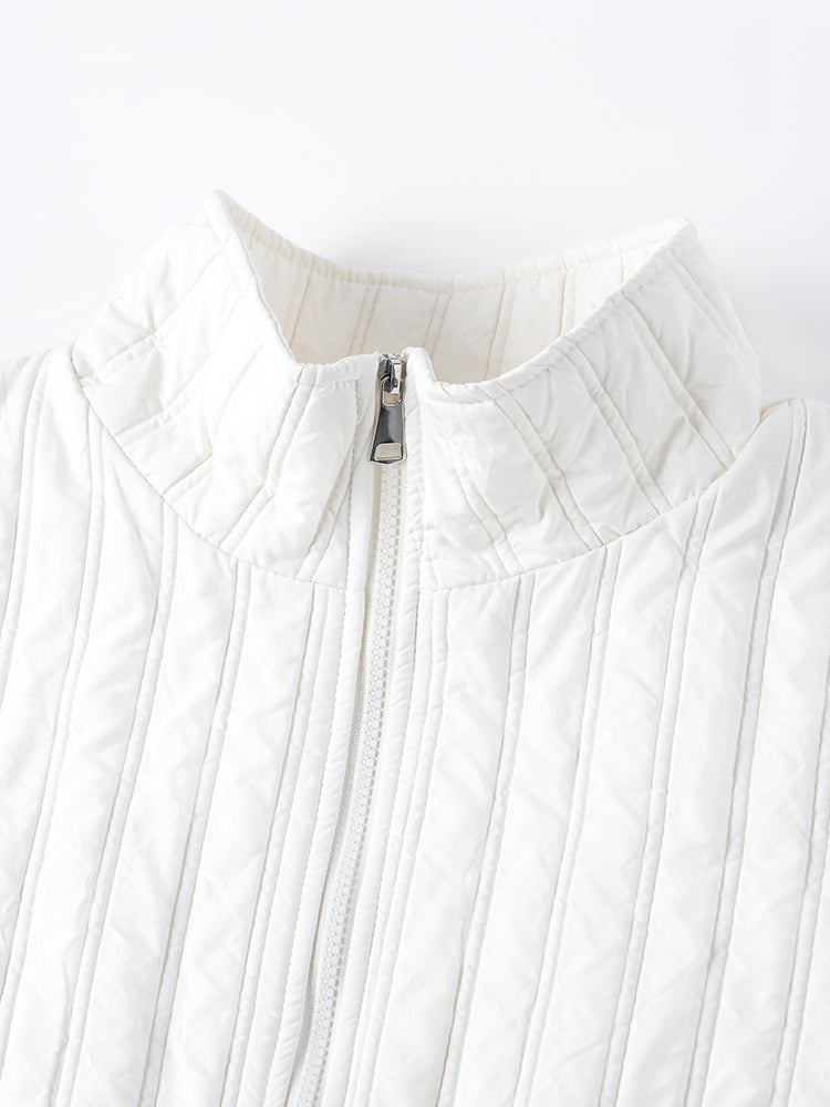 スタンドカラー 綿入りジャケット