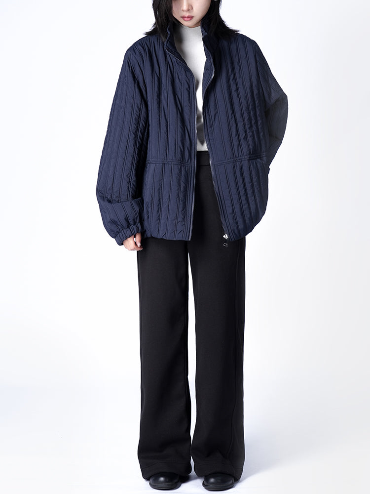 スタンドカラー 綿入りジャケット