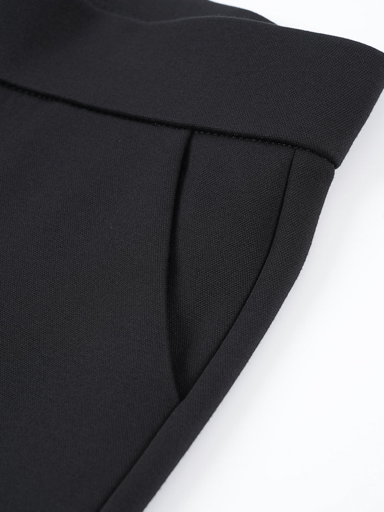 【 タイム限定 さらに20%OFF】高ウエスト フィット ストレート カジュアルパンツ