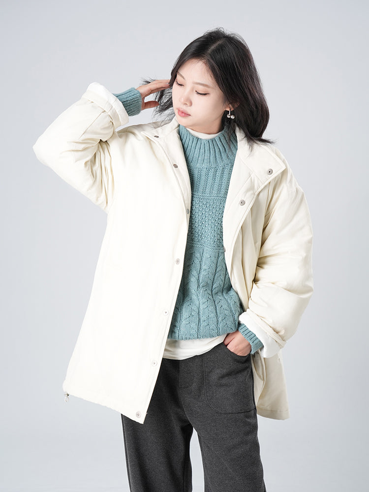 ミニマルデザイン中綿コ一ト