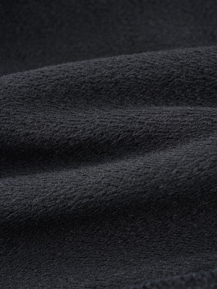 ブラック裏起毛ハイウエストデニムパンツ