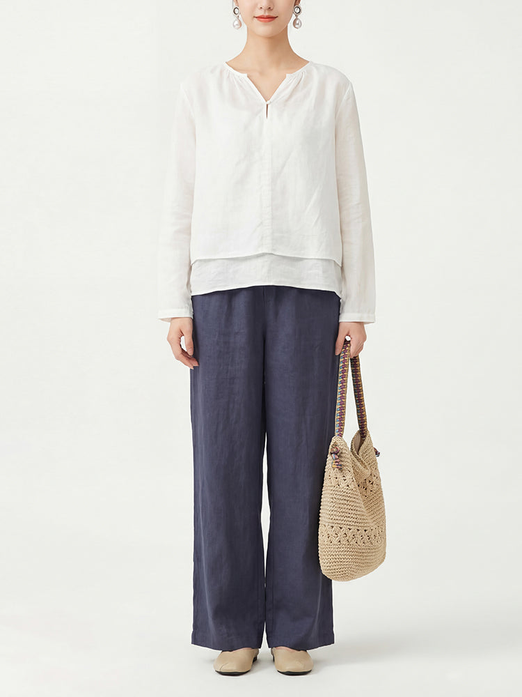 【夏用薄手ストレートパンツ】脚ライン補整・張り付かず快適・座りジワ防止