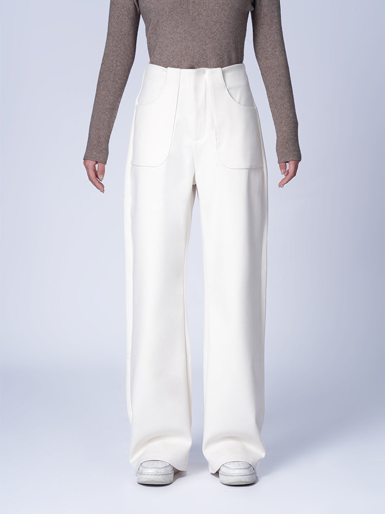 レディース秋冬ハイウエストワイドパンツ