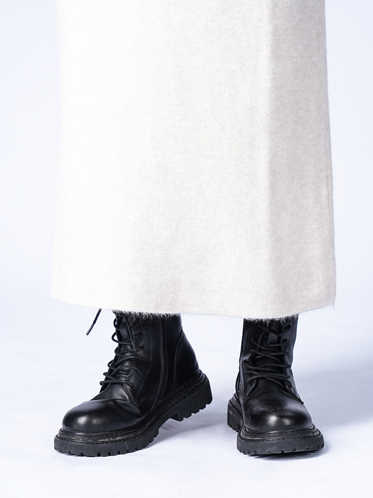 ラウンドネックニットスカートセット