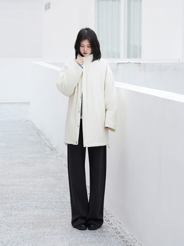 ミニマルデザイン中綿コ一ト