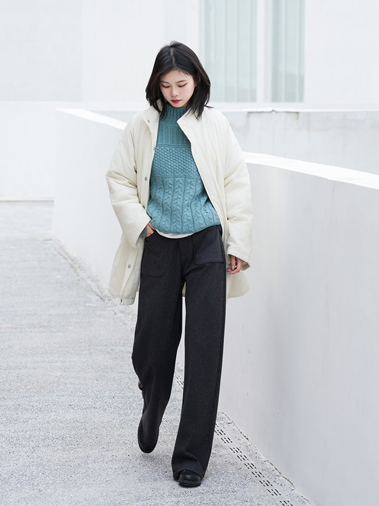 レディース秋冬ハイウエストワイドパンツ