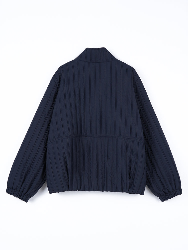 スタンドカラー 綿入りジャケット