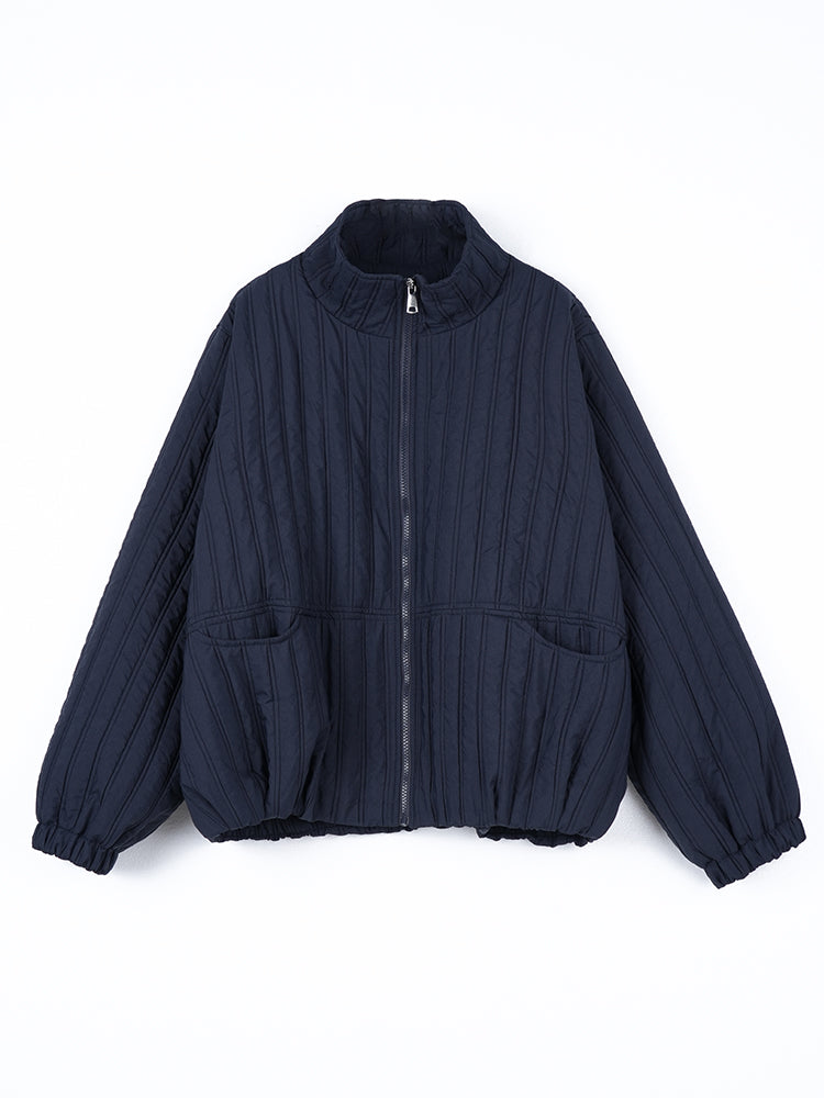 スタンドカラー 綿入りジャケット