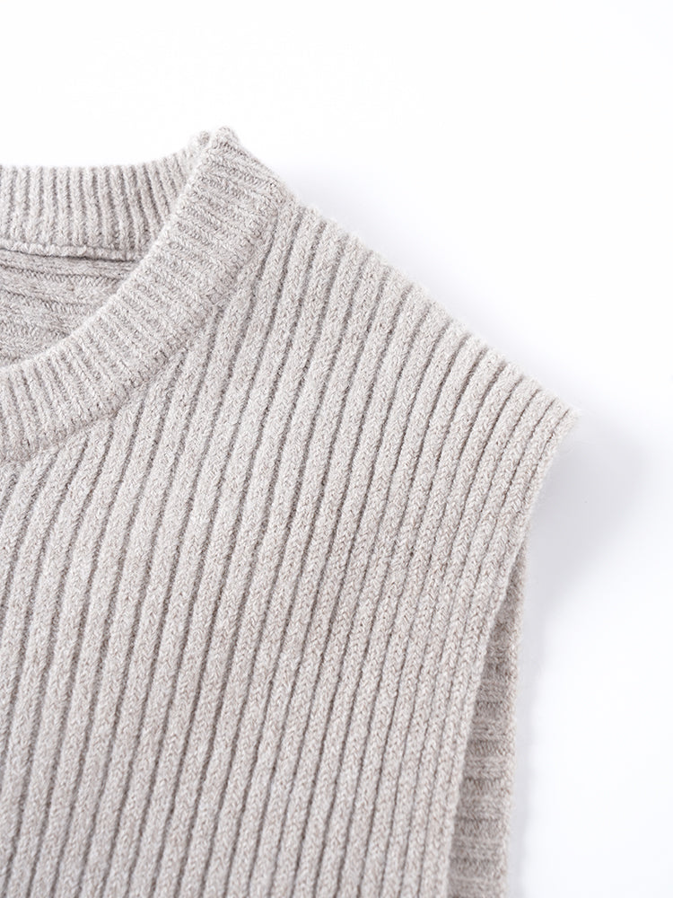 ゆったり アシンメトリー ニットベスト