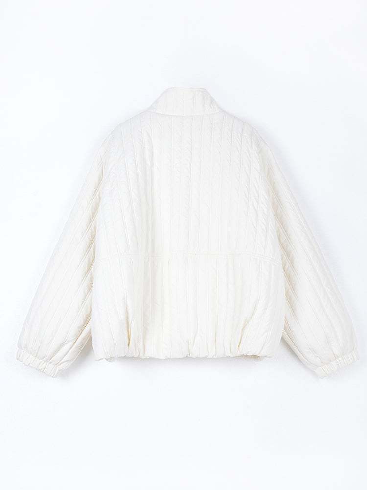 スタンドカラー 綿入りジャケット