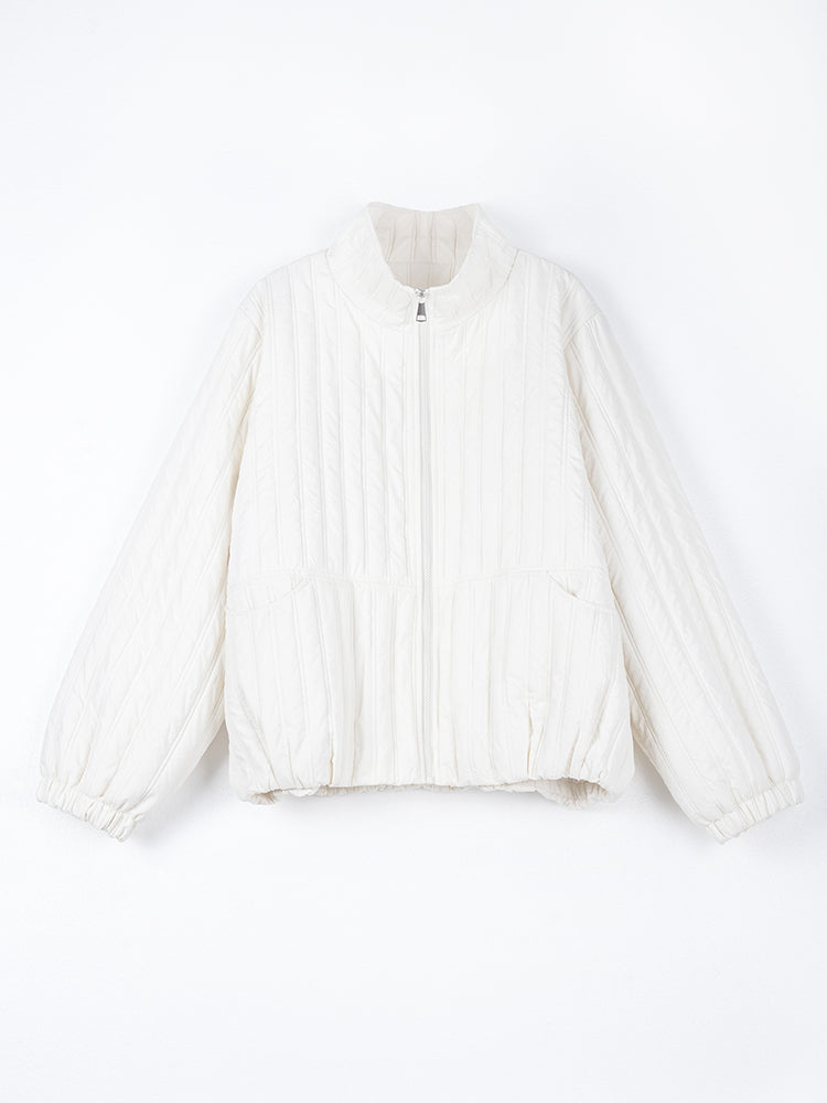 スタンドカラー 綿入りジャケット